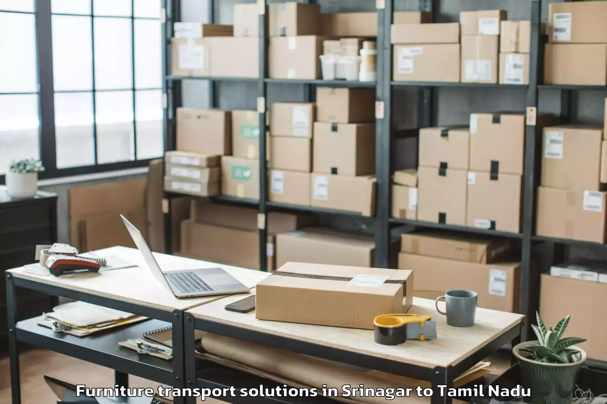 Book Srinagar to Udayarpalayam Furniture Transport Solutions